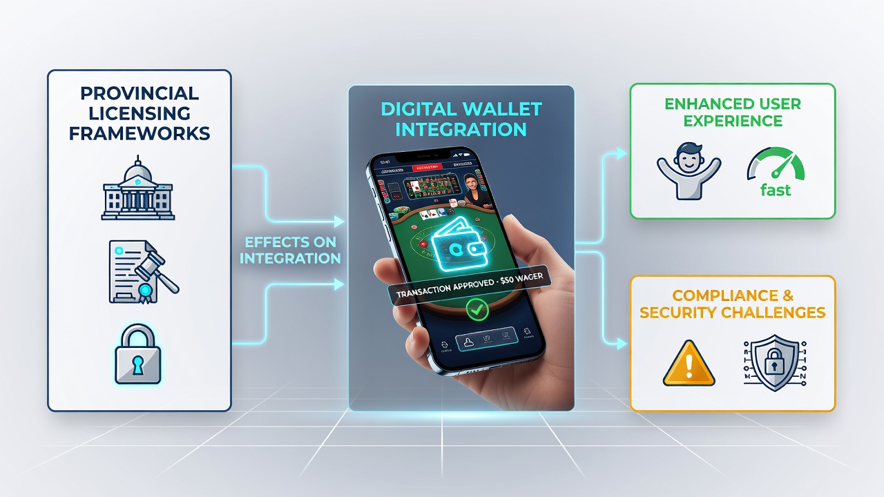 Mobile app interface displaying live table game bonuses connected through digital wallets under provincial rules